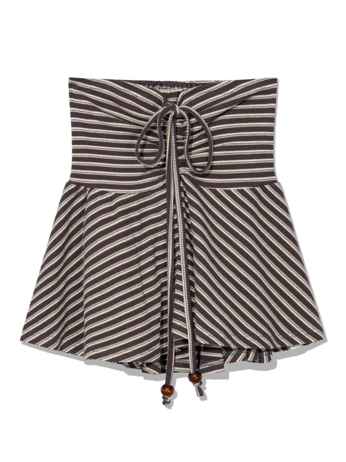 6/15 21:00発売【Uglyshadow】STRIPE SHIRRING FLARE TOP