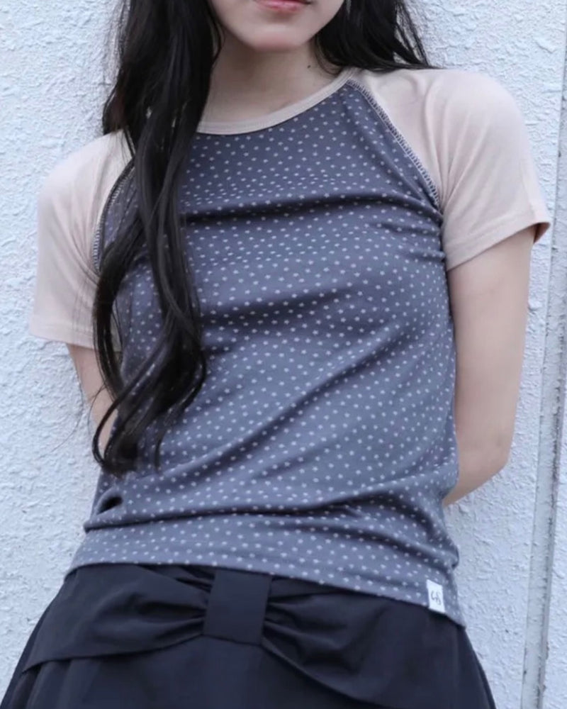 【Uglyshadow】STAR CONTRAST RAGLAN T-SHIRT