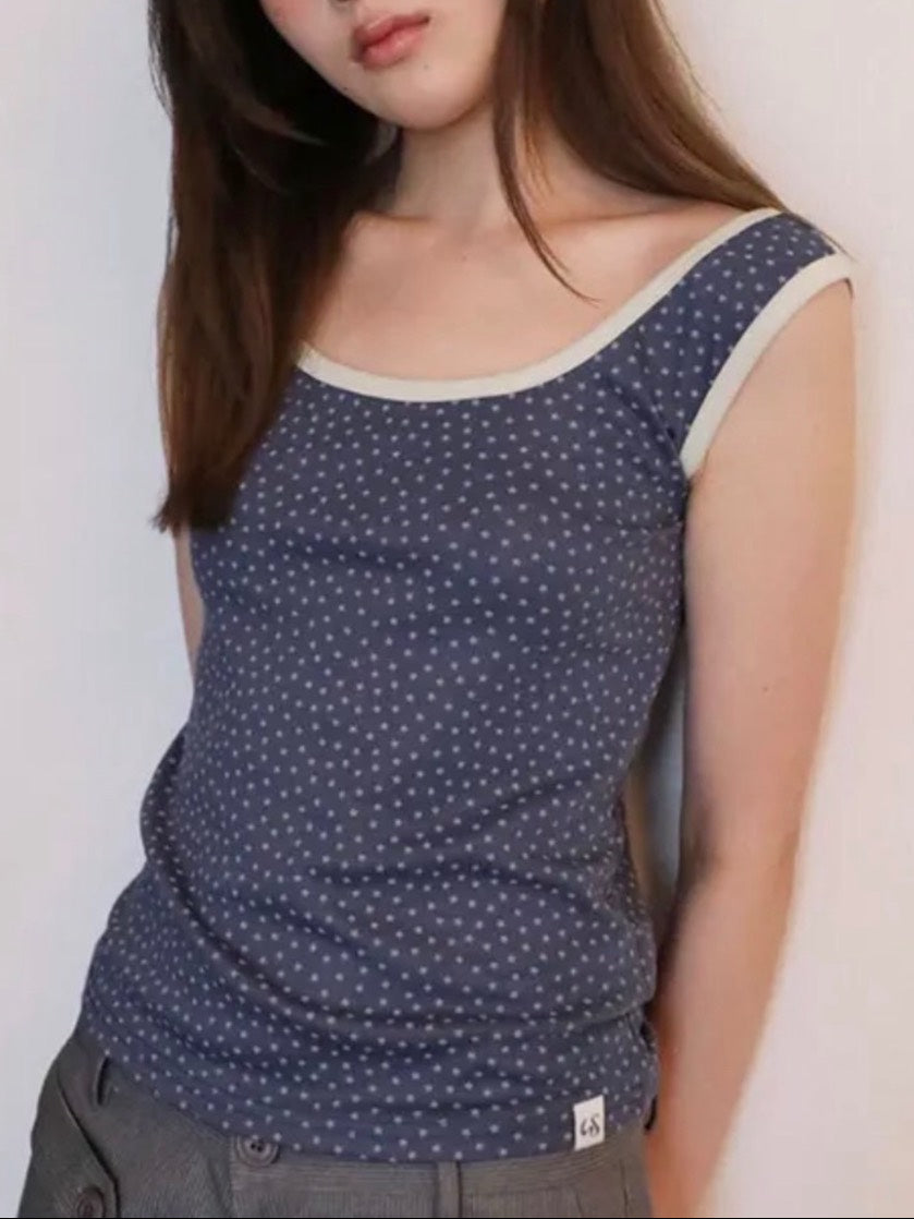 6/15 21:00発売【Uglyshadow】STAR CONTRAST SLEEVELESS