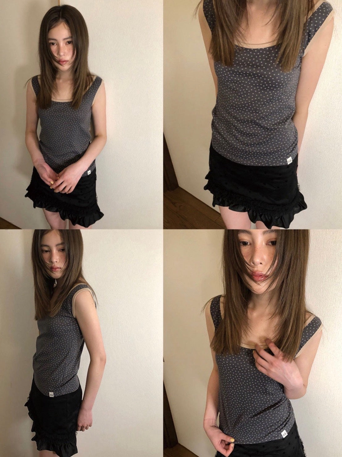 6/15 21:00発売【Uglyshadow】STAR CONTRAST SLEEVELESS