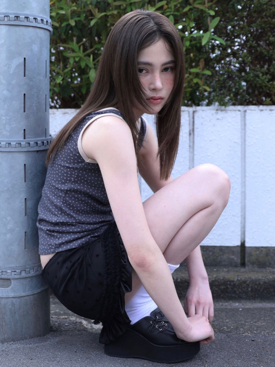 6/15 21:00発売【Uglyshadow】STAR CONTRAST SLEEVELESS
