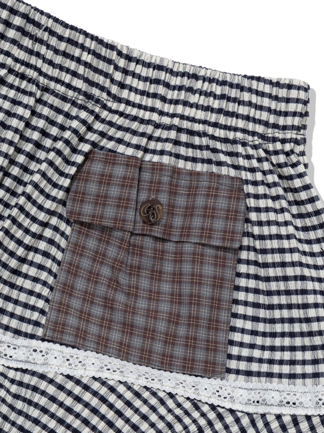 6/15 21:00発売【Uglyshadow】CANCAN CHECKERED MIX SKIRT