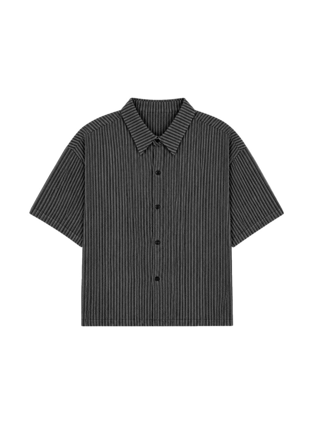 受注制【Chikashitsu +】seersucker crop shirt (2color)