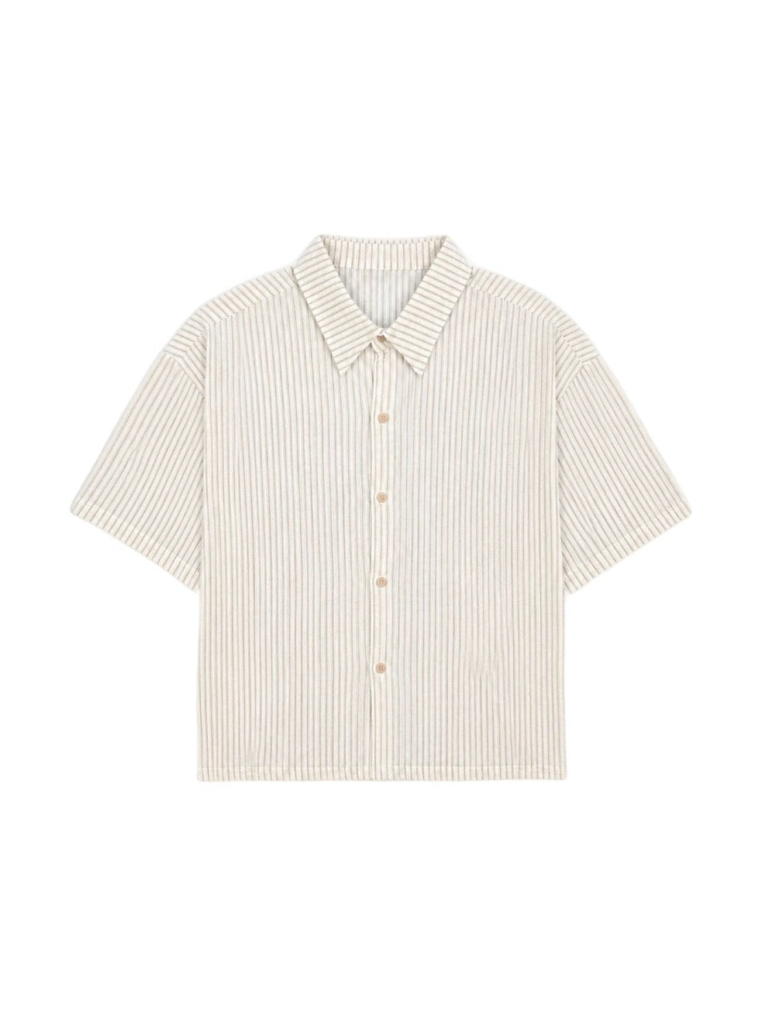 受注制【Chikashitsu +】seersucker crop shirt (2color)