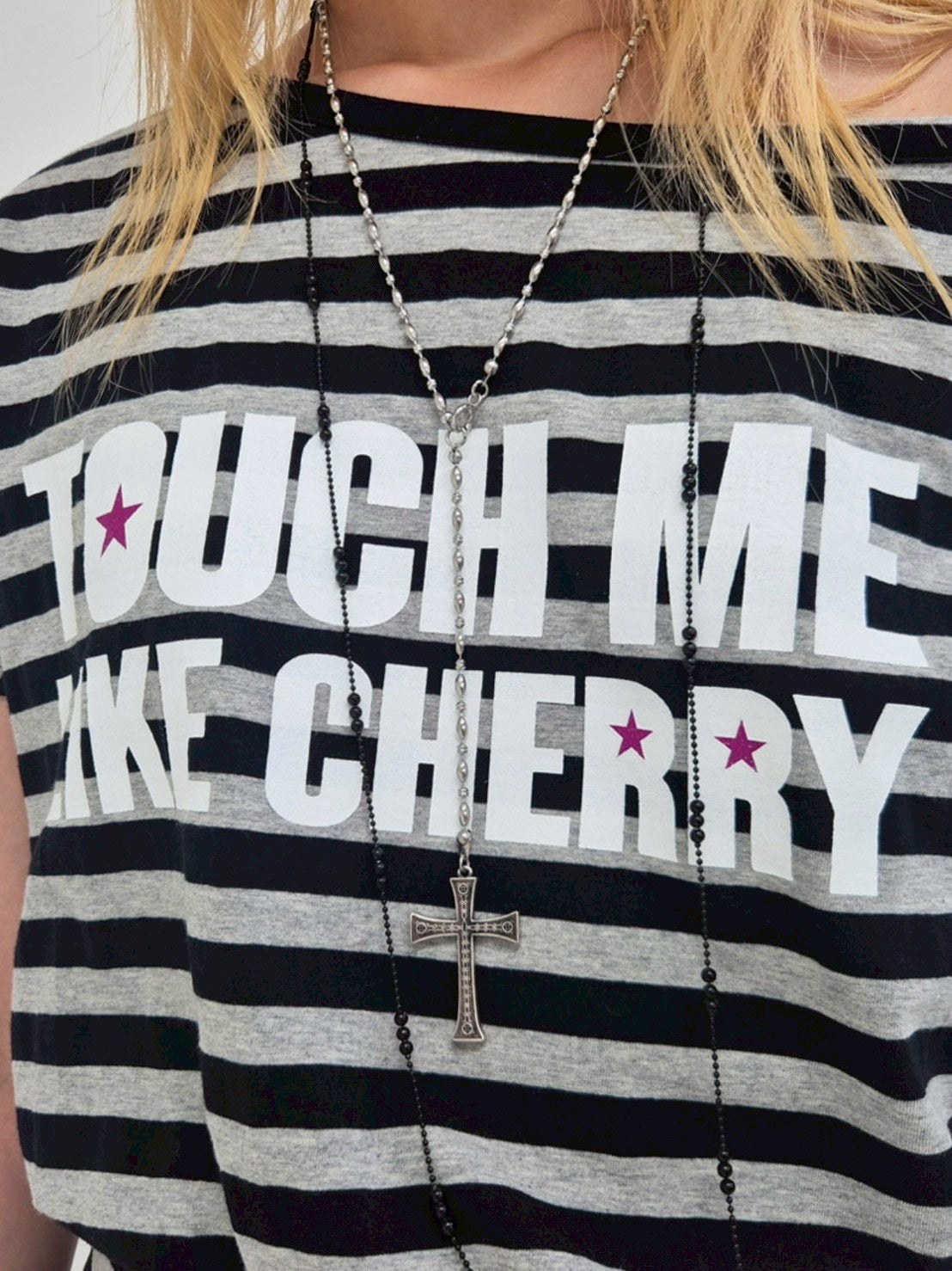 【runningHIGH】STRIPE ONE SHOULDER H/S TEE