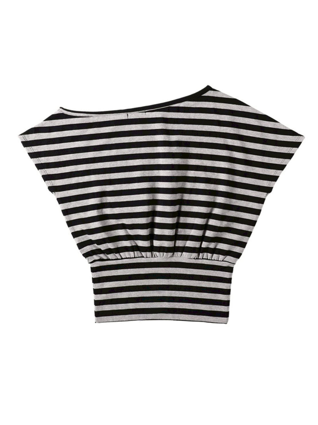 【runningHIGH】STRIPE ONE SHOULDER H/S TEE