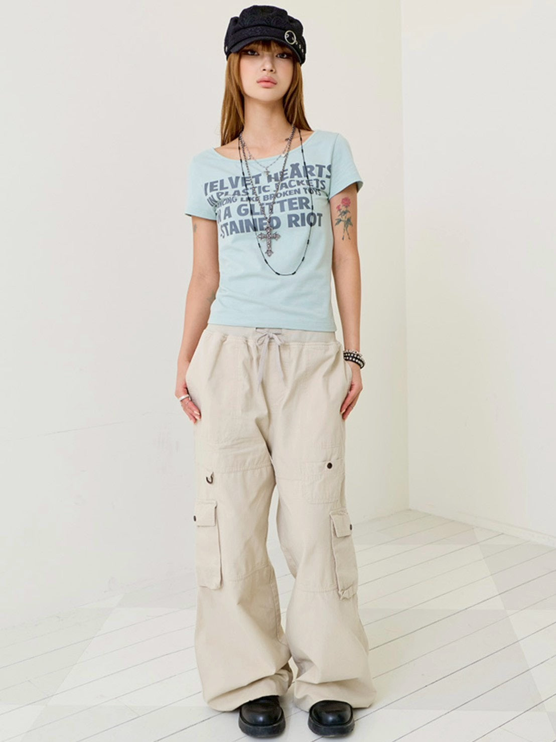 【runningHIGH】LETTERING SLIM H/S TEE