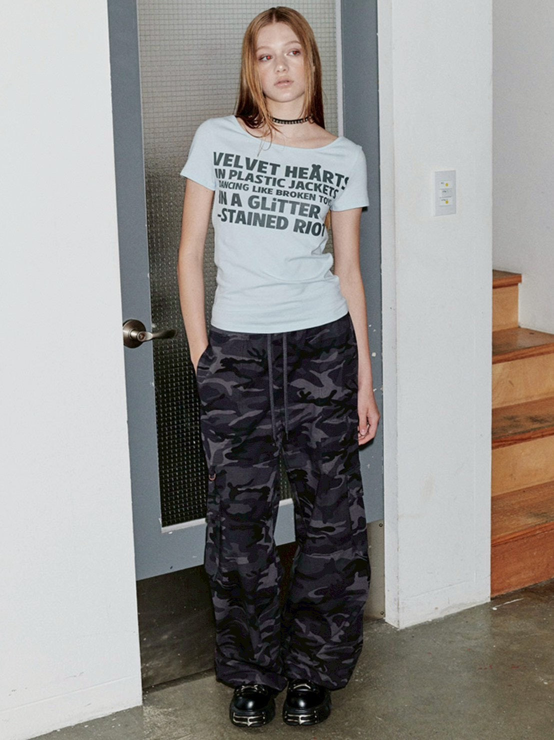 【runningHIGH】LETTERING SLIM H/S TEE