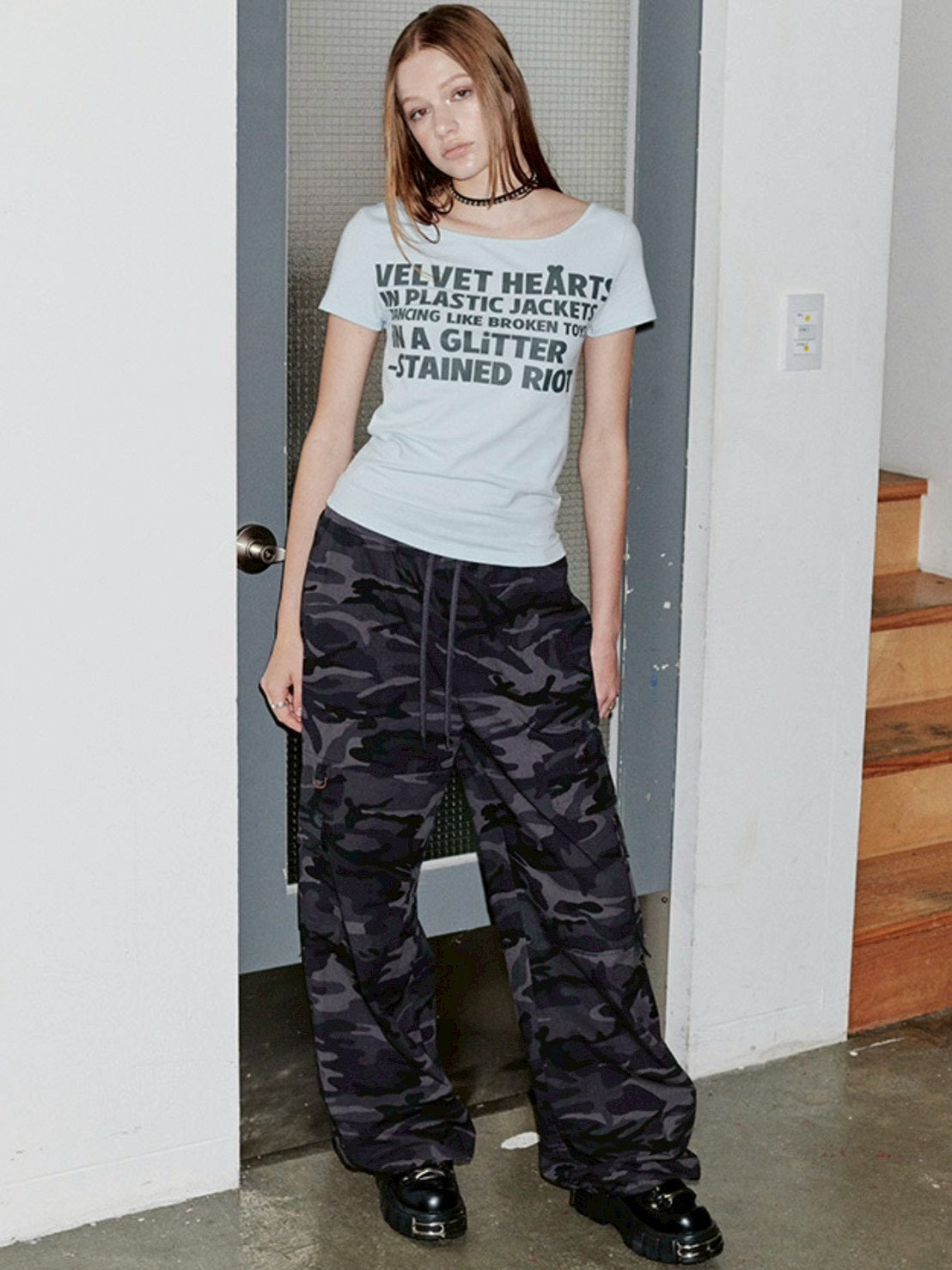 【runningHIGH】LETTERING SLIM H/S TEE