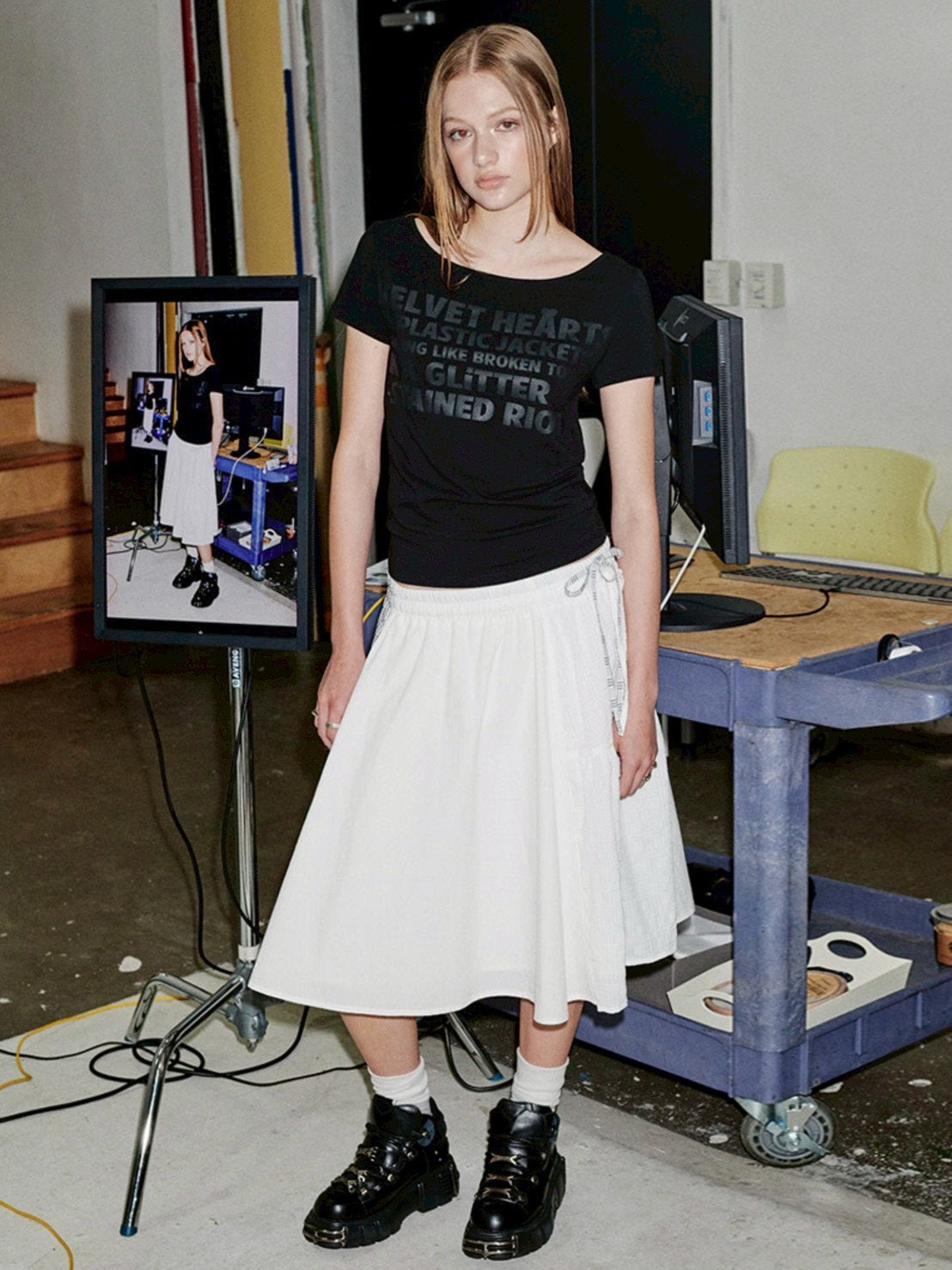 【runningHIGH】LETTERING SLIM H/S TEE