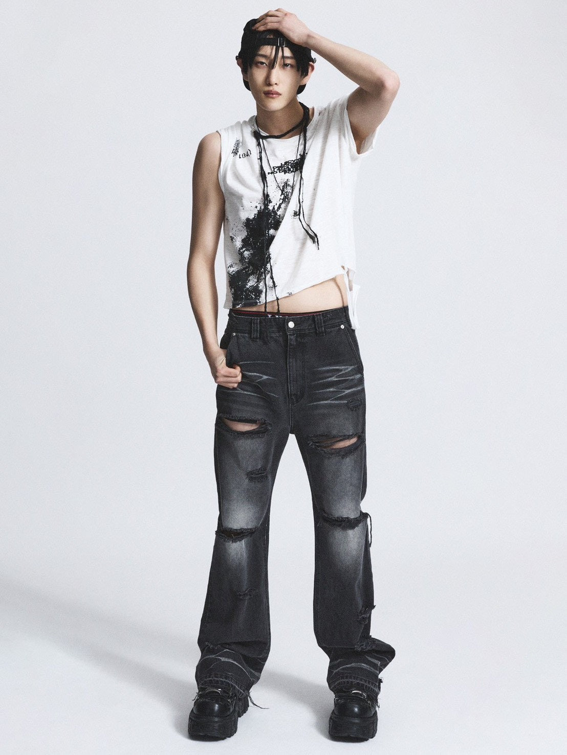 【LECYTO】Splatter Error Vintage T-Shirt