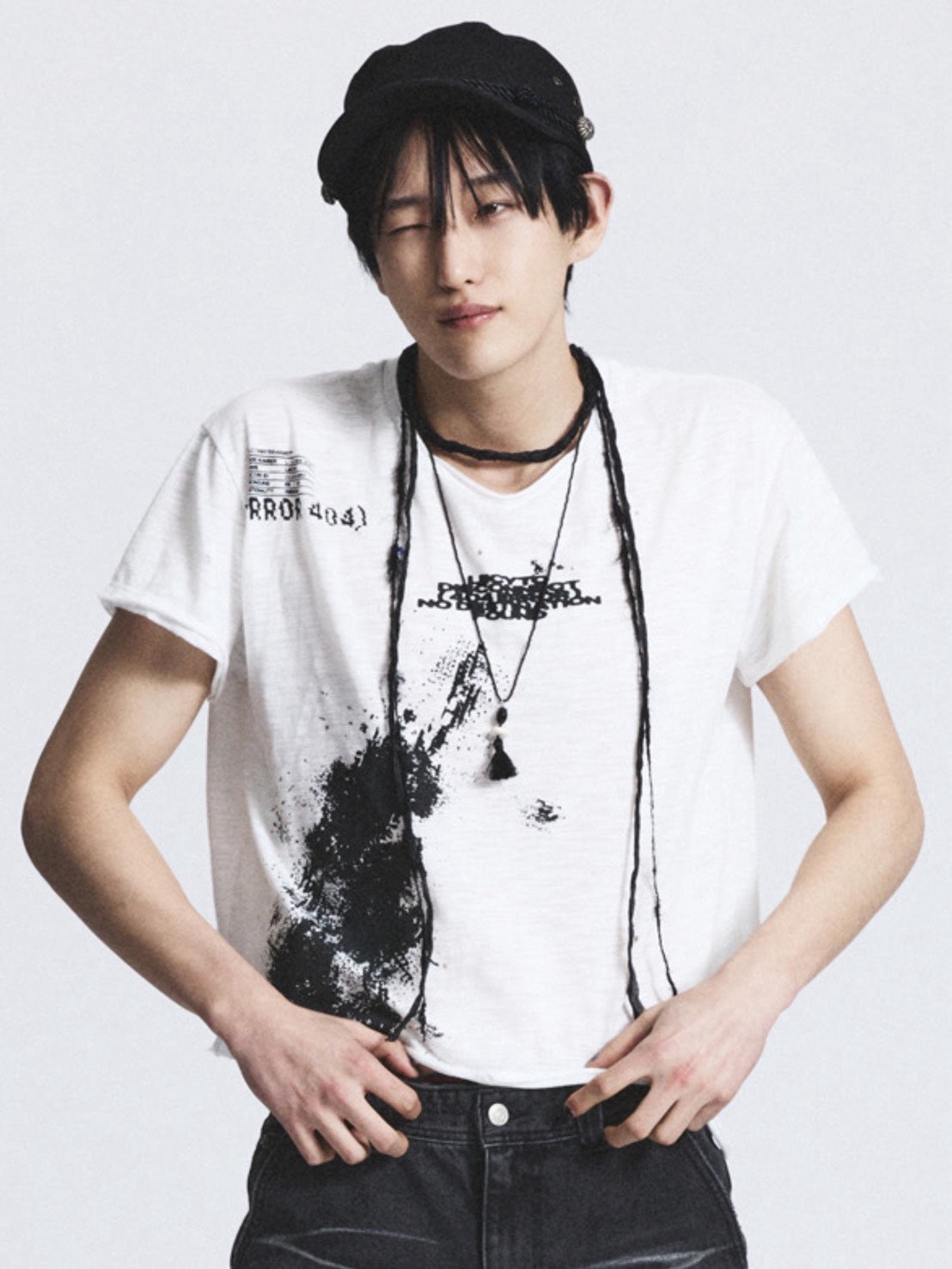 【LECYTO】Splatter Error Vintage T-Shirt