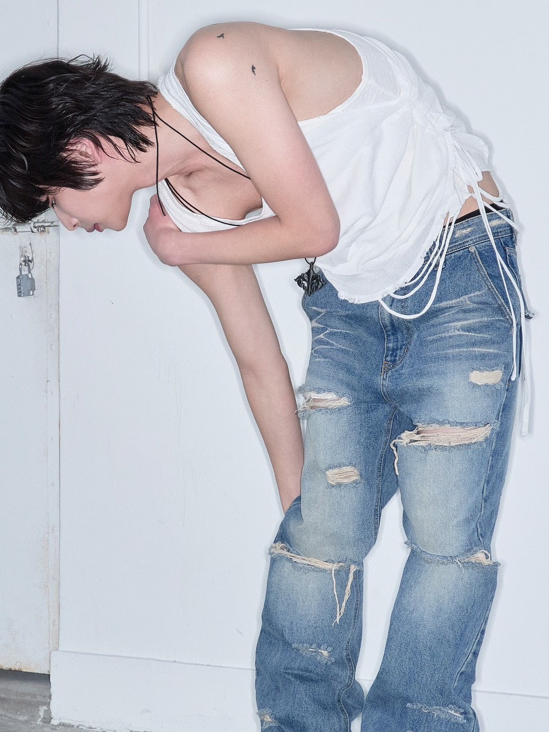 【LECYTO】Layered Shirring Sleeveless