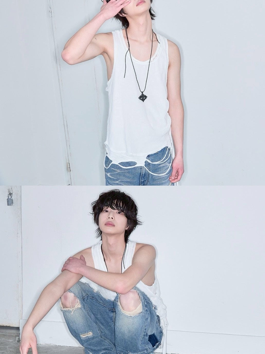 【LECYTO】Layered Shirring Sleeveless