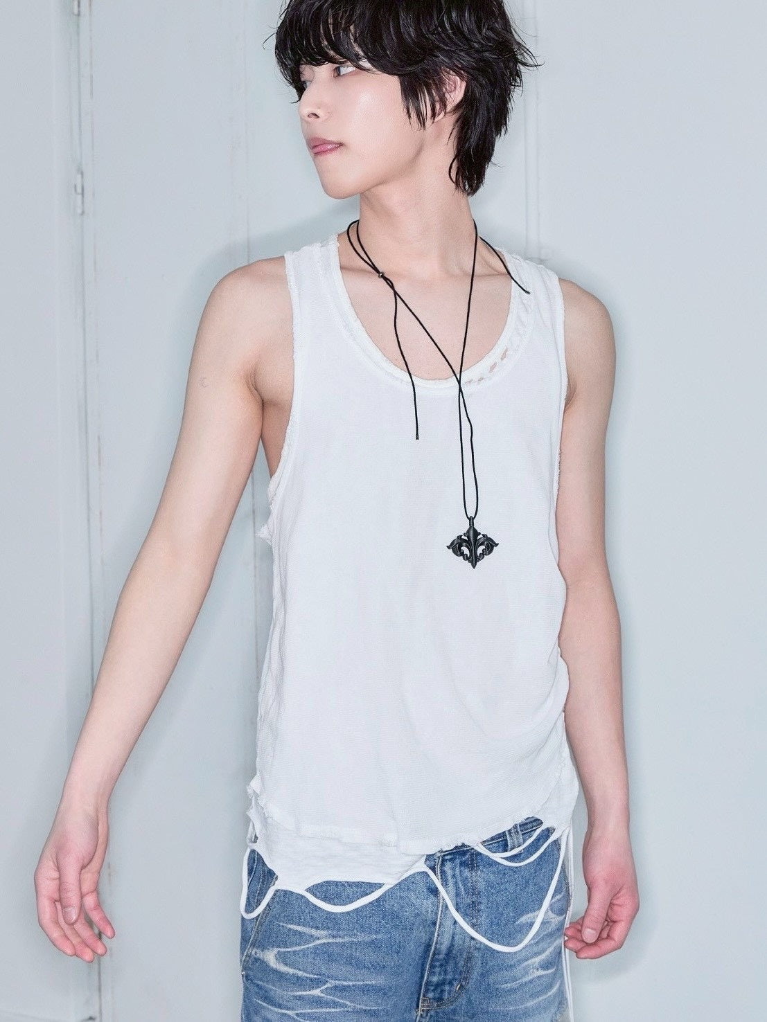 【LECYTO】Layered Shirring Sleeveless