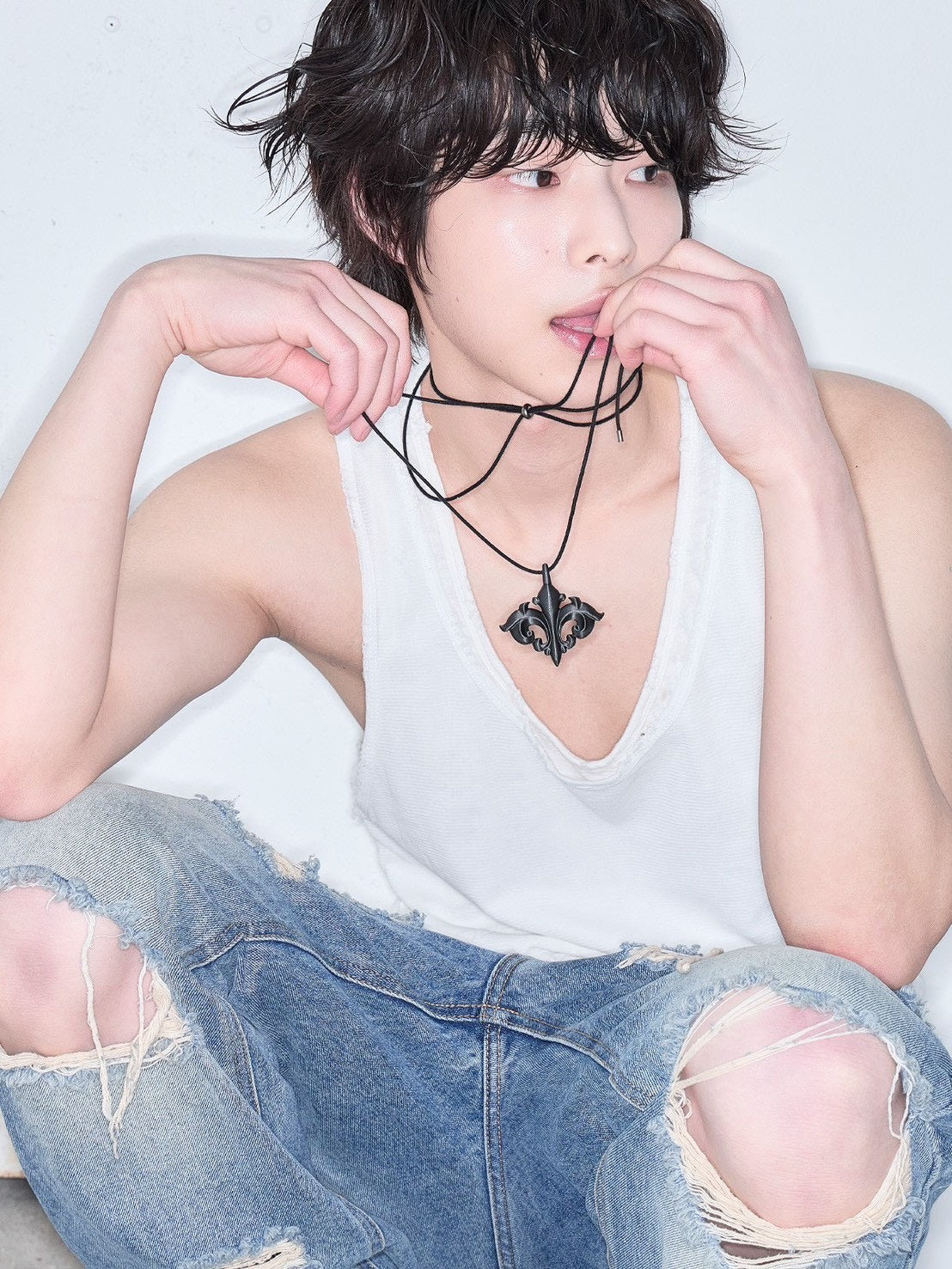 【LECYTO】Layered Shirring Sleeveless