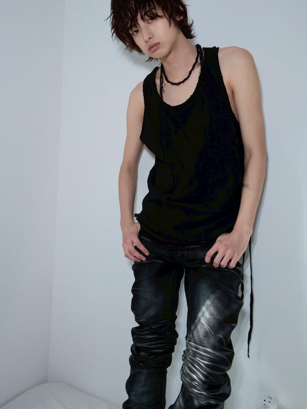 【LECYTO】Layered Shirring Sleeveless
