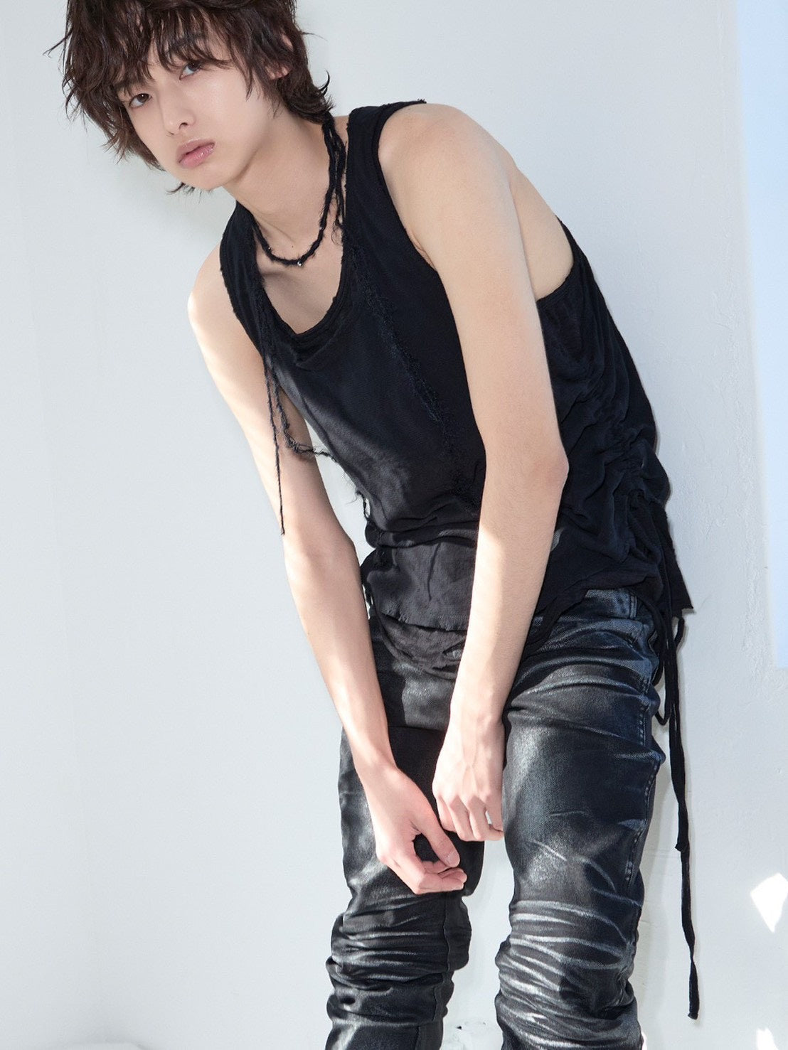 【LECYTO】Layered Shirring Sleeveless