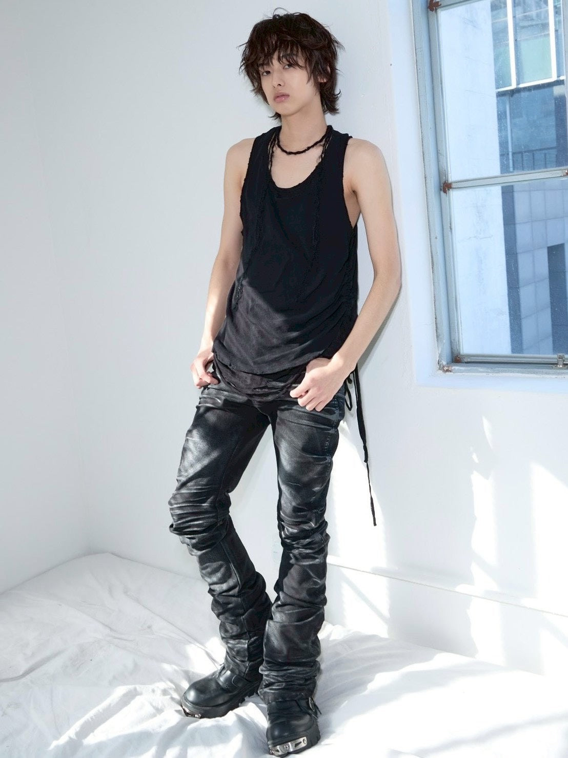 【LECYTO】Layered Shirring Sleeveless