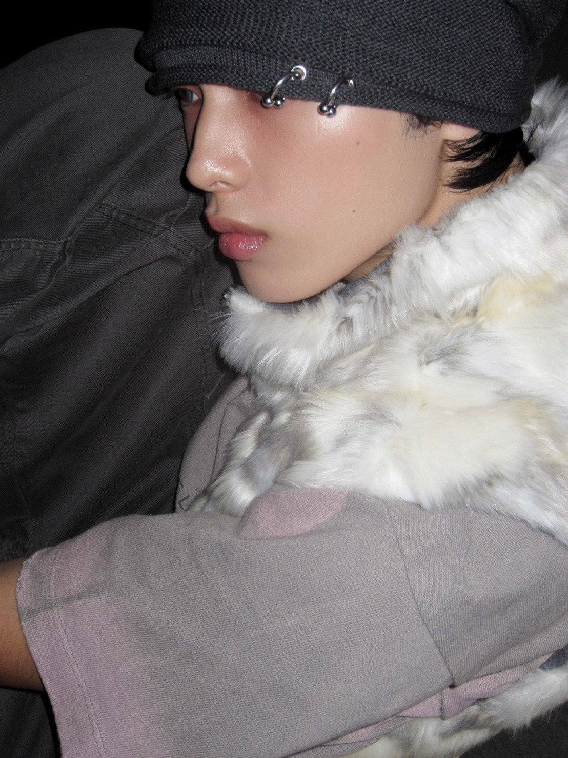 【LECYTO】Pierced Slouch Beanie