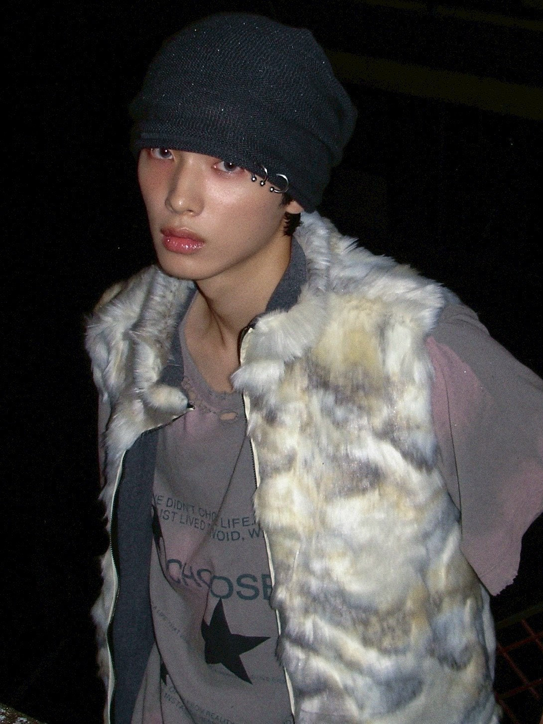 【LECYTO】Pierced Slouch Beanie