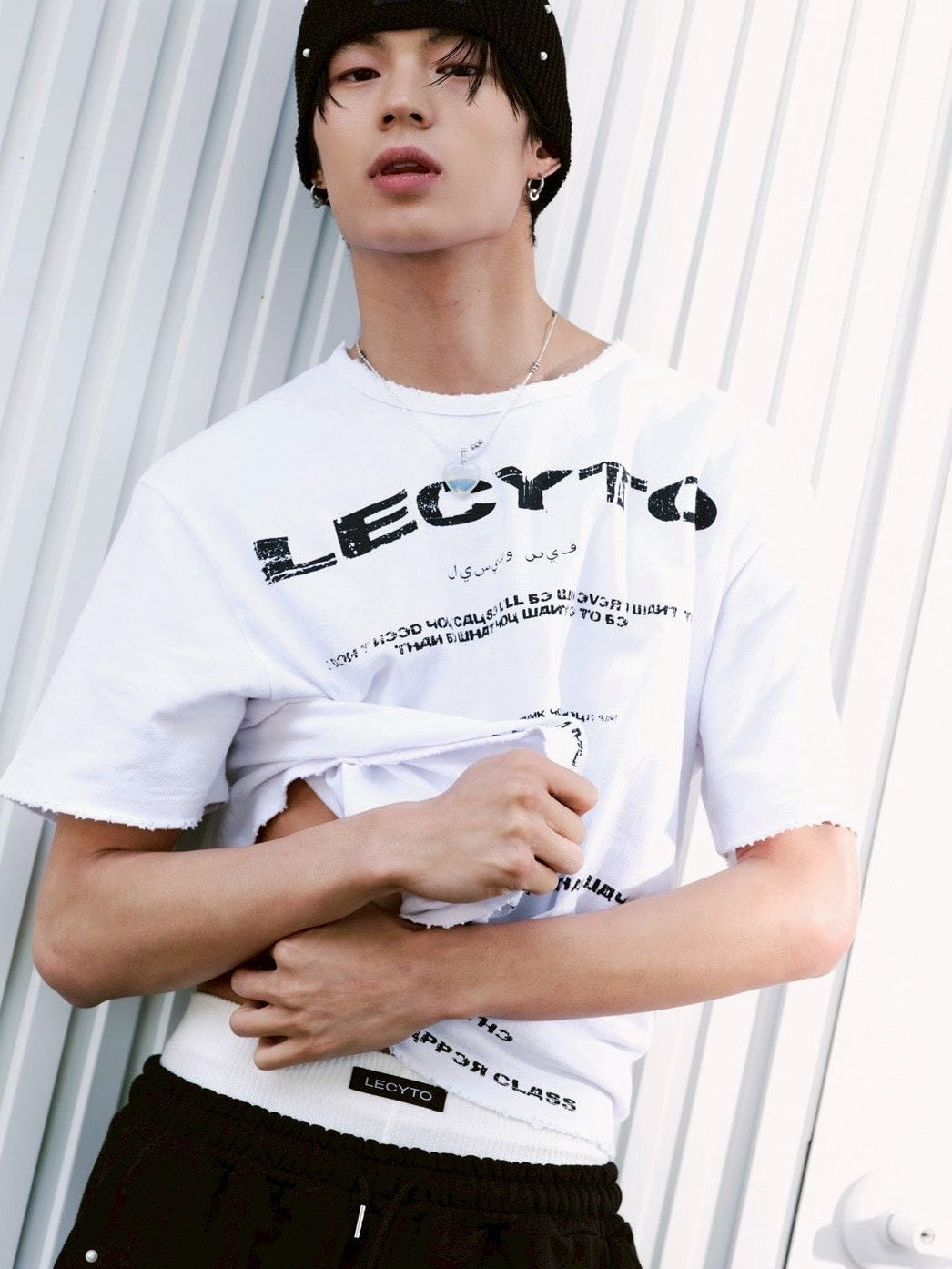 【LECYTO】Destroyed Oversized Logo T-Shirt