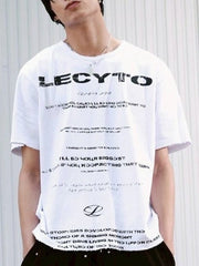 【LECYTO】Destroyed Oversized Logo T-Shirt