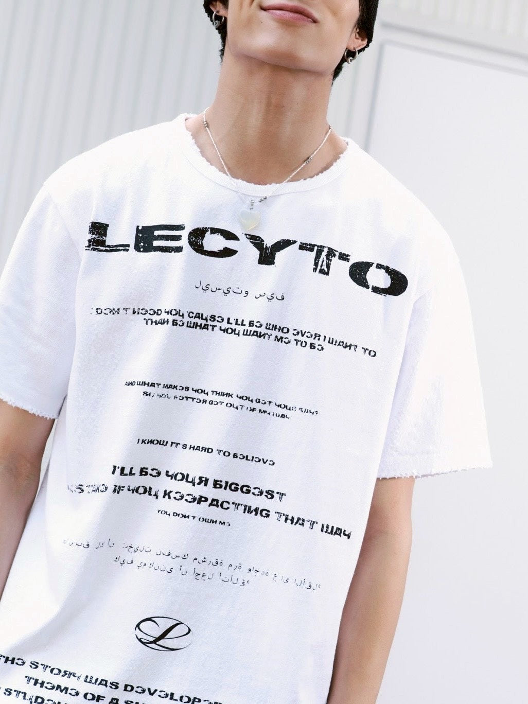 【LECYTO】Destroyed Oversized Logo T-Shirt