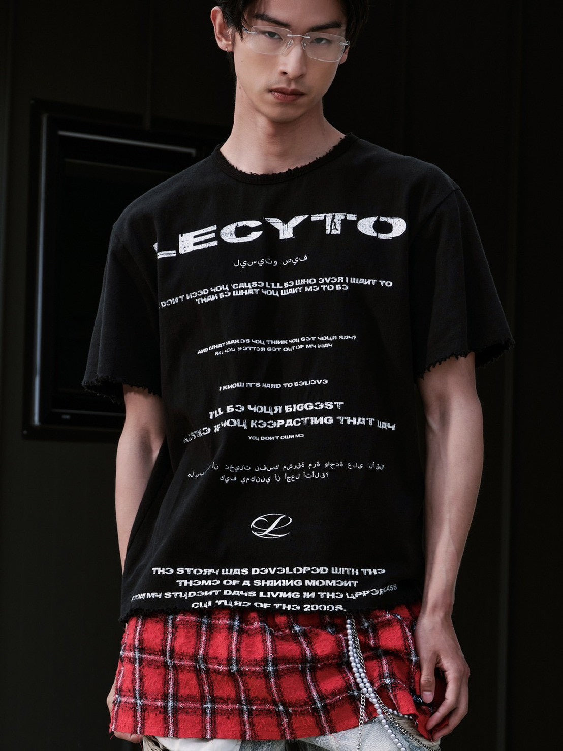 【LECYTO】Destroyed Oversized Logo T-Shirt
