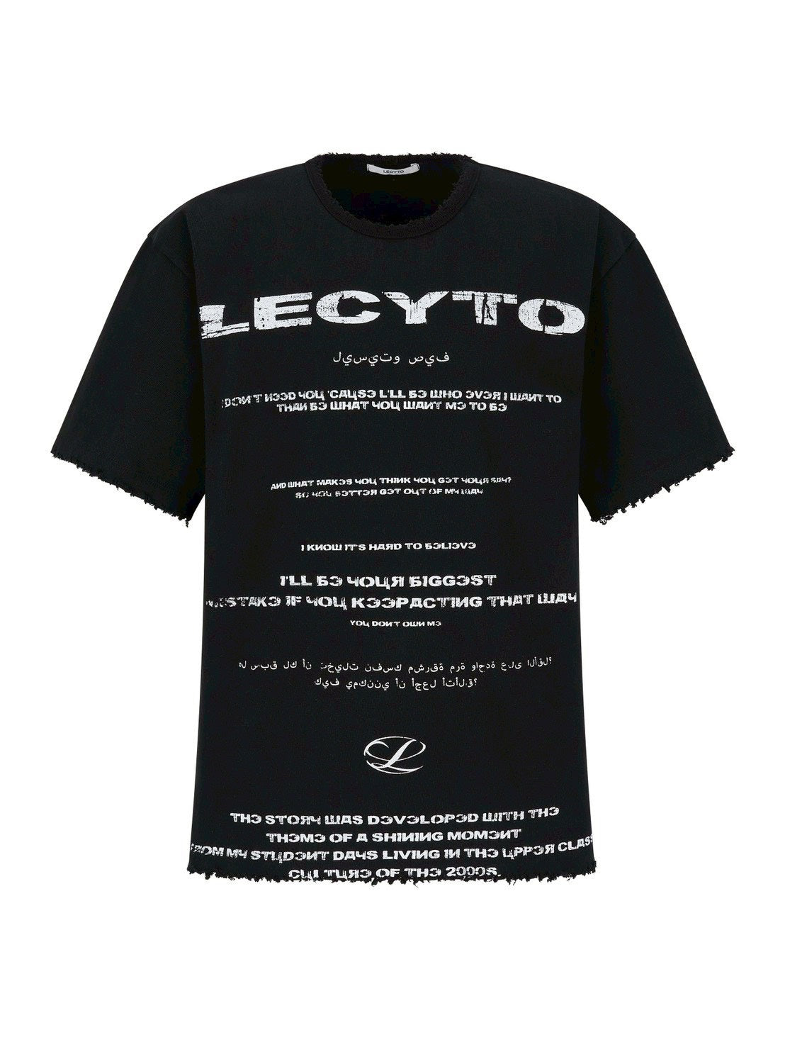 【LECYTO】Destroyed Oversized Logo T-Shirt