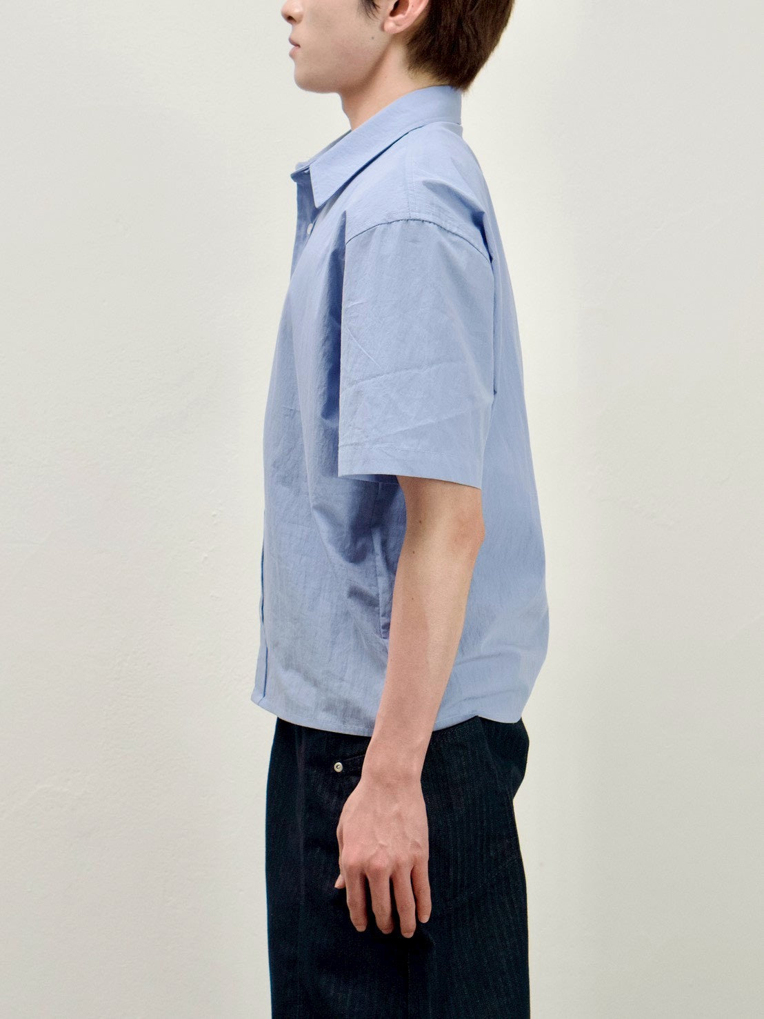 受注制【Chikashitsu +】cropped rivet shirt (3color)