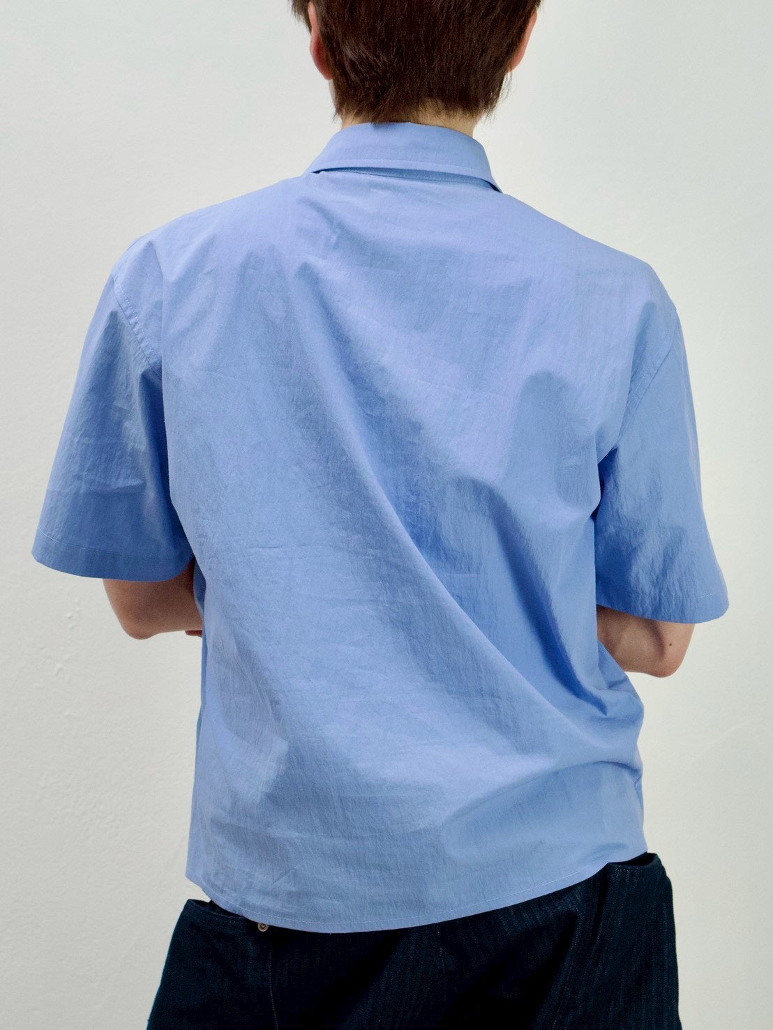 受注制【Chikashitsu +】cropped rivet shirt (3color)