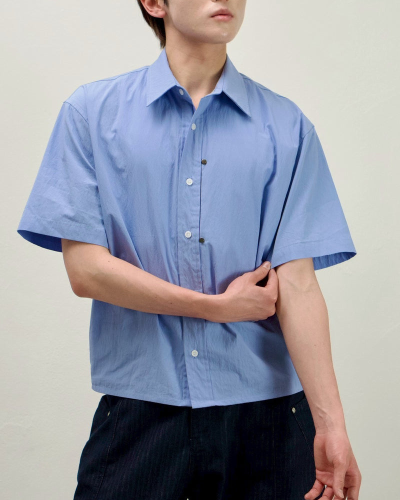 受注制【Chikashitsu +】cropped rivet shirt (3color)