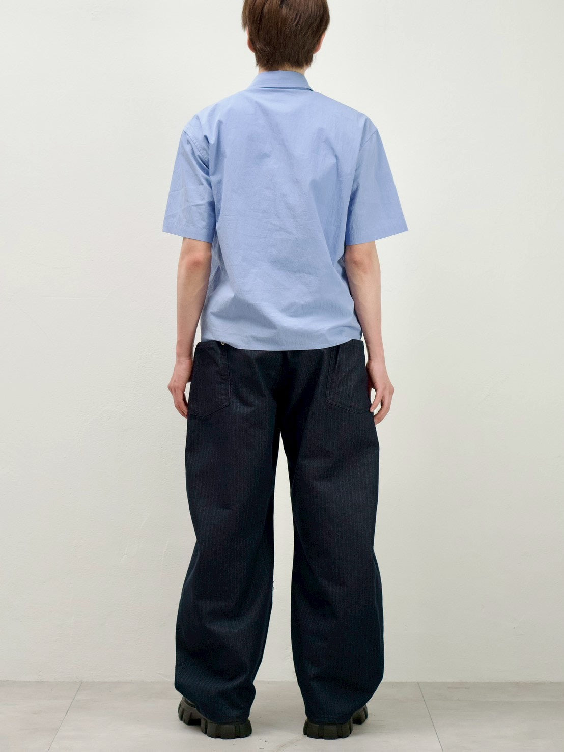 受注制【Chikashitsu +】cropped rivet shirt (3color)