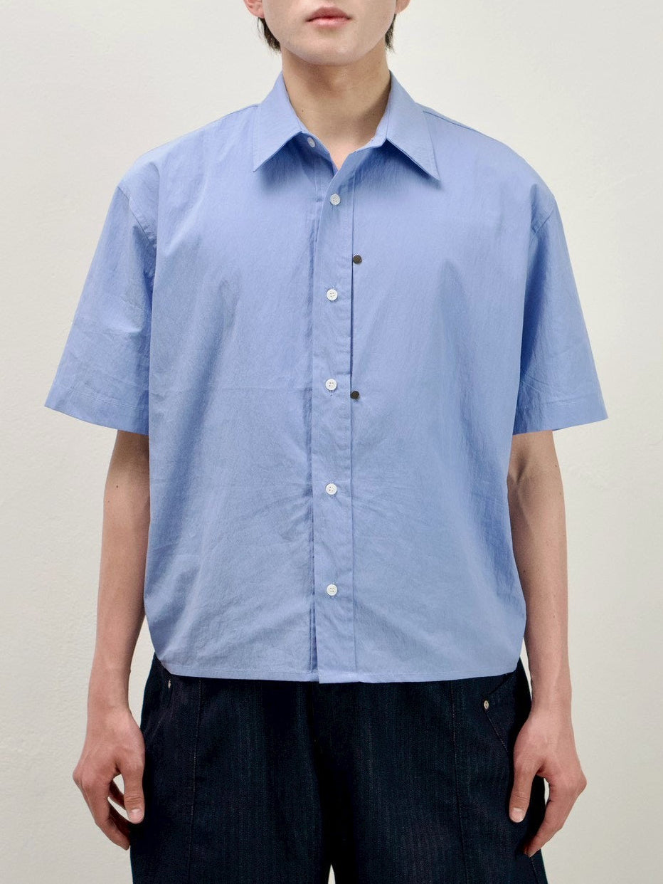 受注制【Chikashitsu +】cropped rivet shirt (3color)