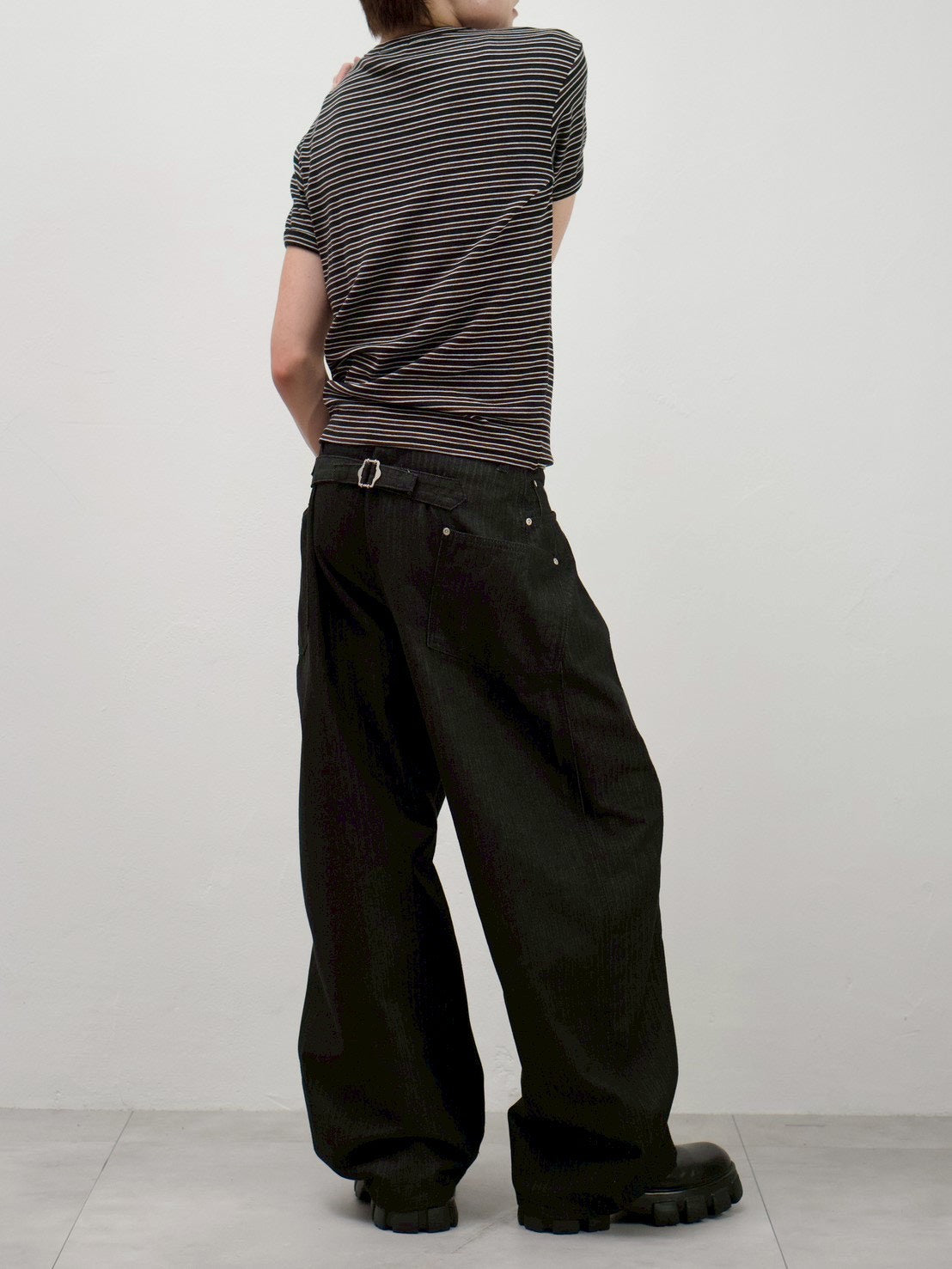 受注制【Chikashitsu +】muscle fit stripe t-shirt (3color)