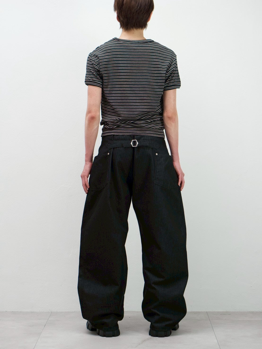 受注制【Chikashitsu +】muscle fit stripe t-shirt (3color)