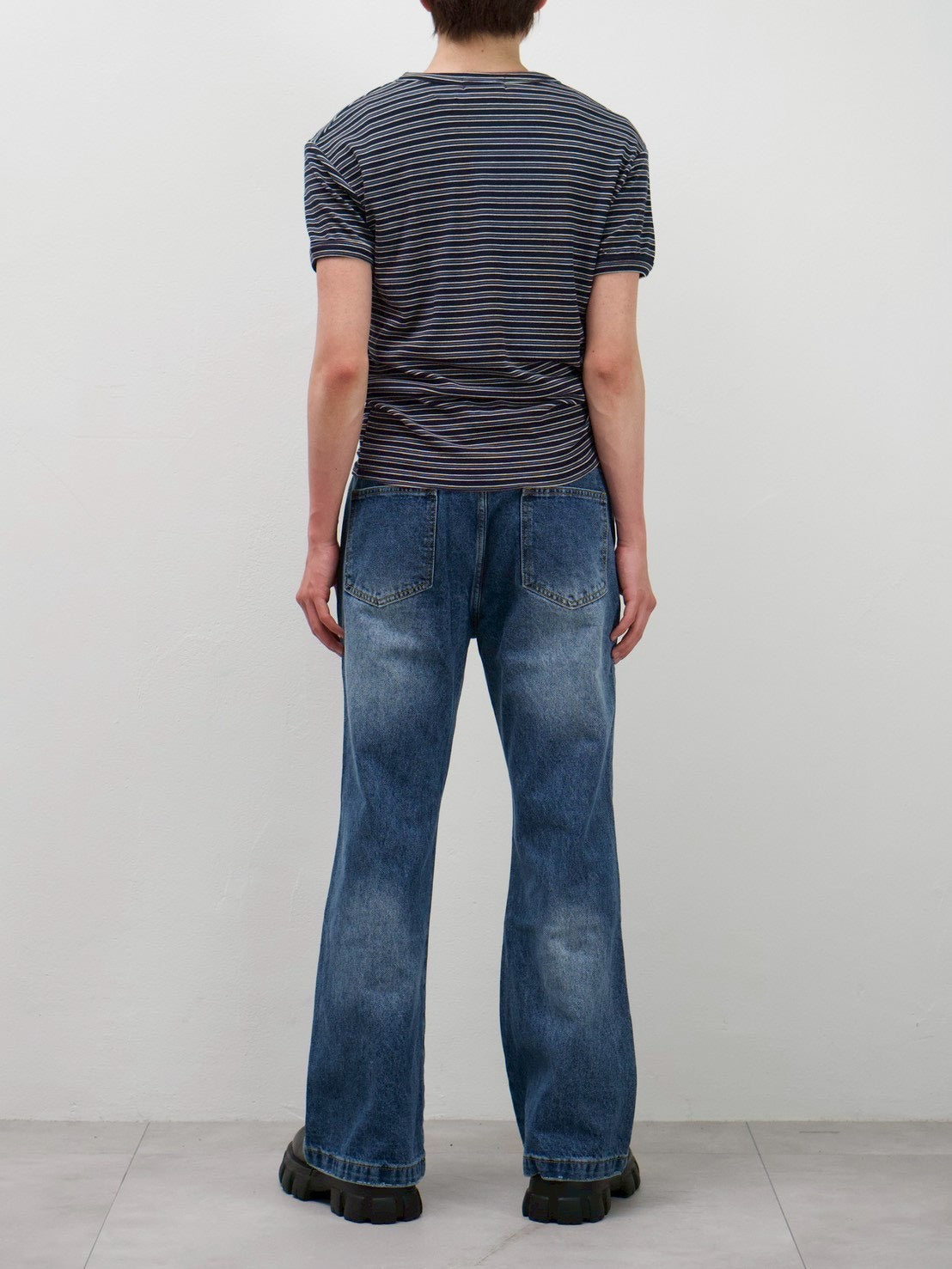 受注制【Chikashitsu +】muscle fit stripe t-shirt (3color)