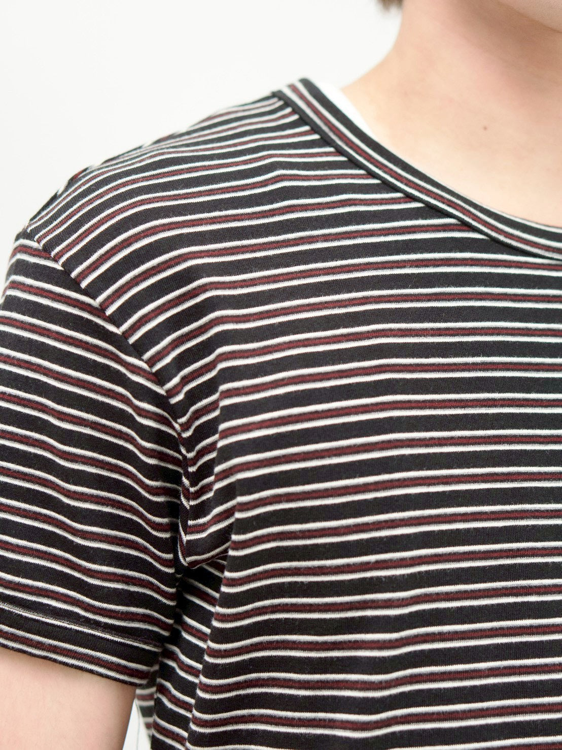 受注制【Chikashitsu +】muscle fit stripe t-shirt (3color)