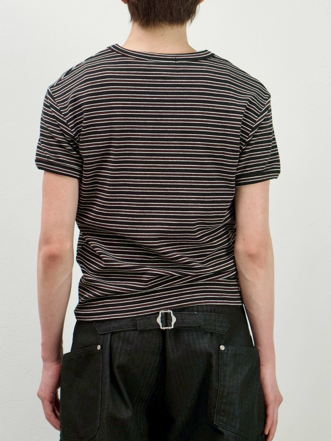 受注制【Chikashitsu +】muscle fit stripe t-shirt (3color)