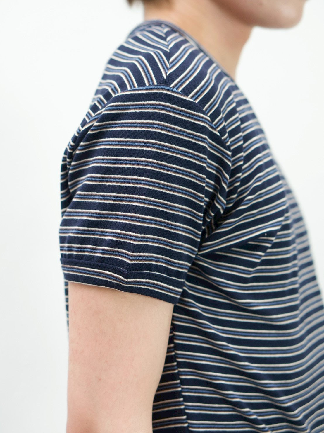 受注制【Chikashitsu +】muscle fit stripe t-shirt (3color)