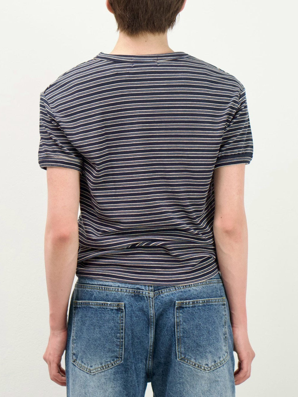 受注制【Chikashitsu +】muscle fit stripe t-shirt (3color)