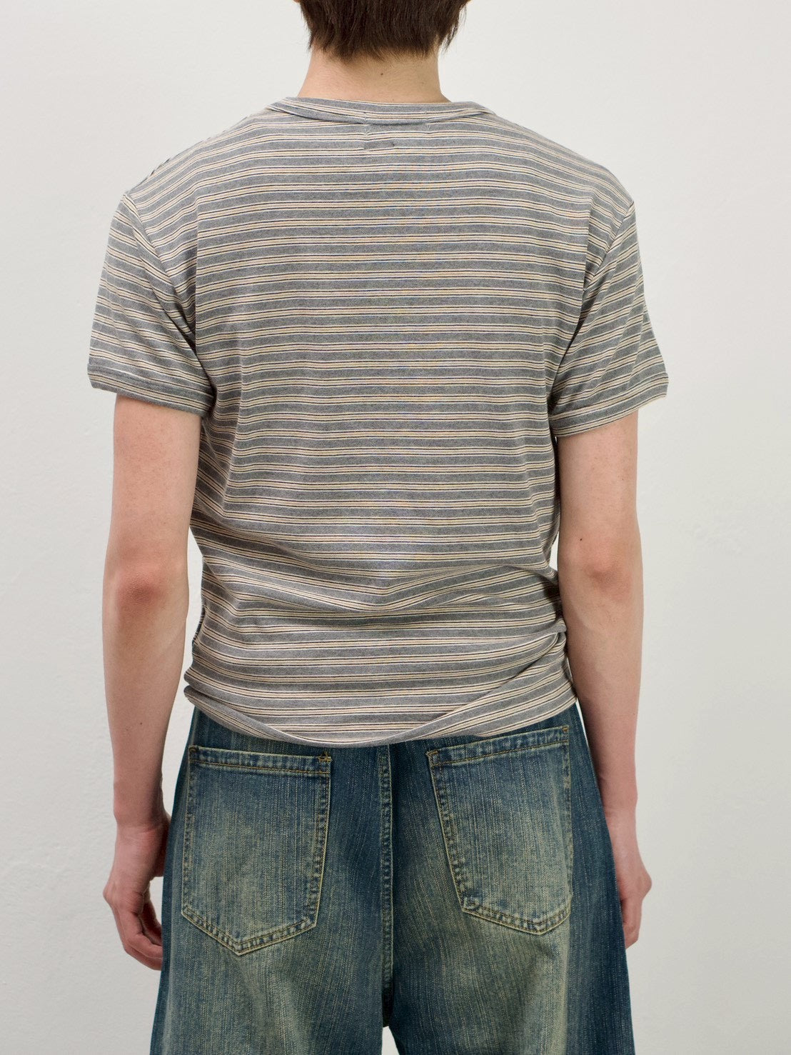 受注制【Chikashitsu +】muscle fit stripe t-shirt (3color)