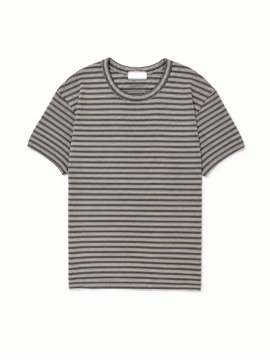 受注制【Chikashitsu +】muscle fit stripe t-shirt (3color)