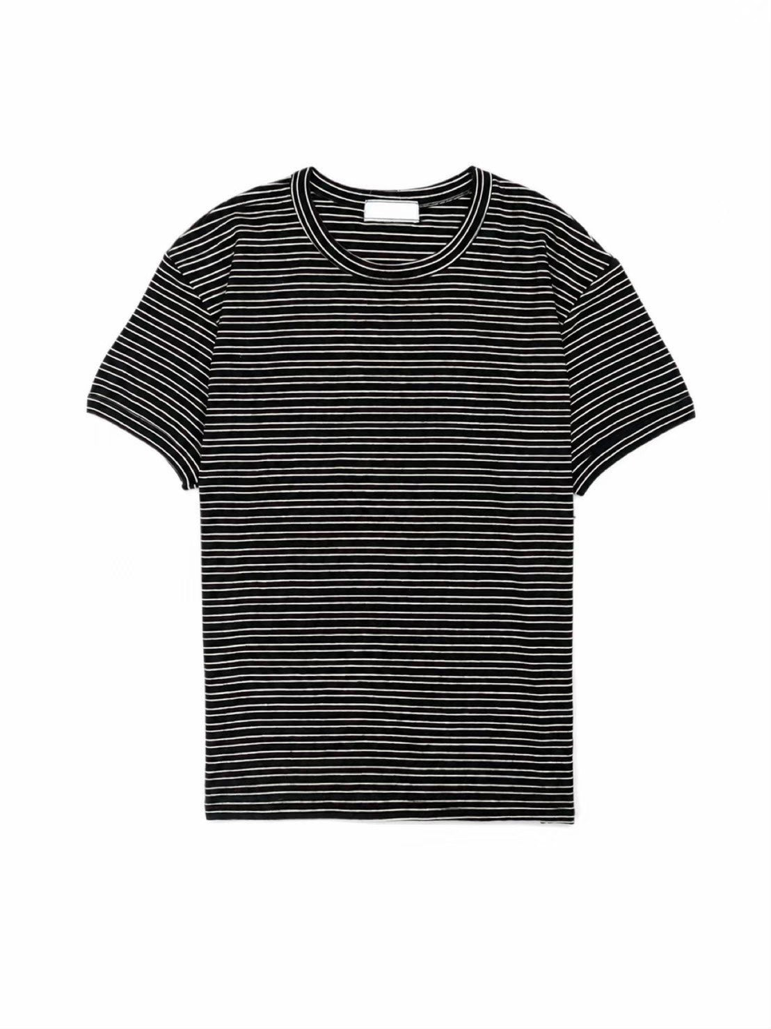 受注制【Chikashitsu +】muscle fit stripe t-shirt (3color)