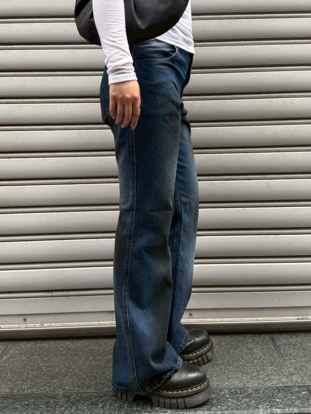 受注制【Chikashitsu +】dirty wash flare denim pants
