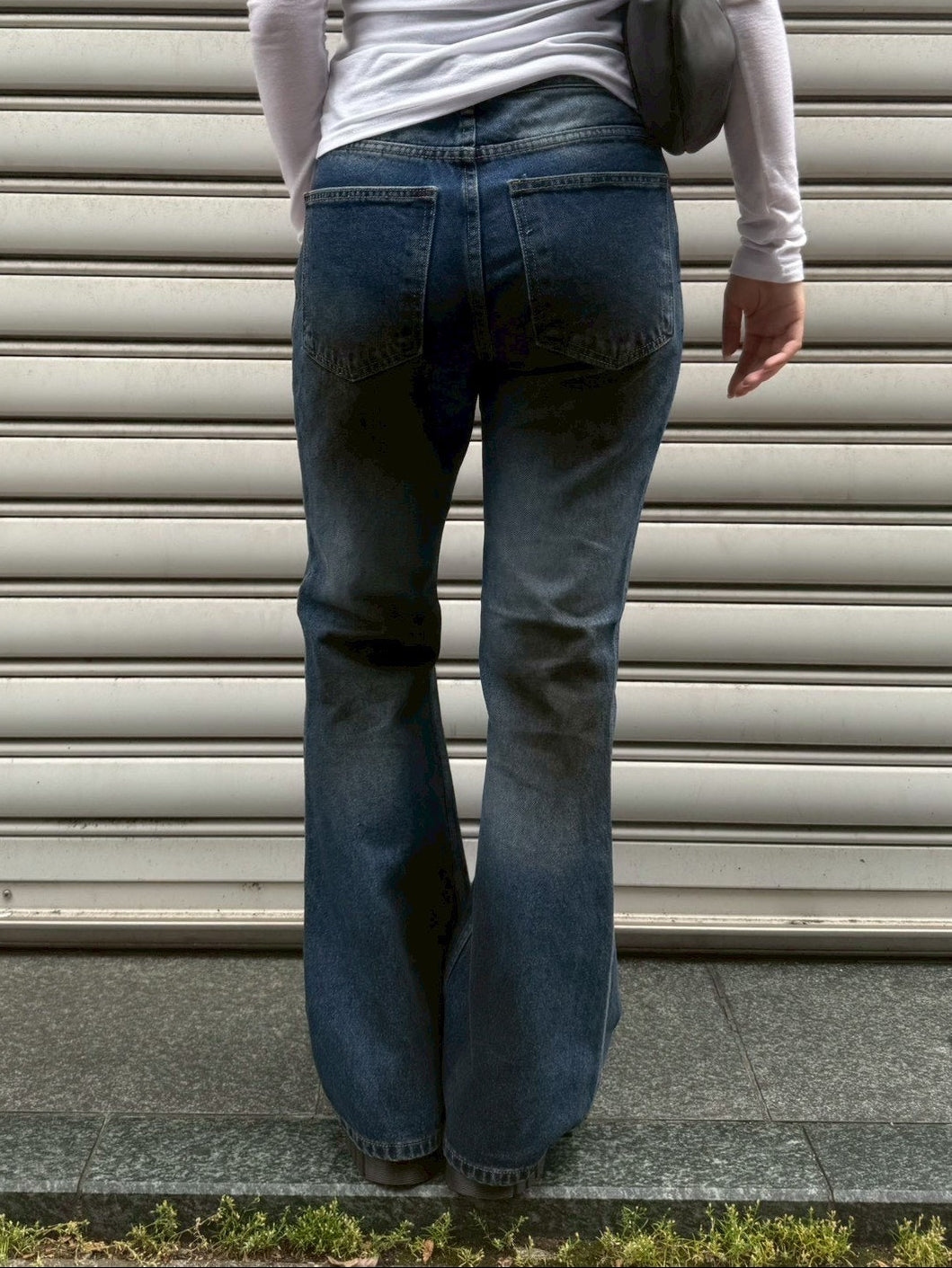 受注制【Chikashitsu +】dirty wash flare denim pants