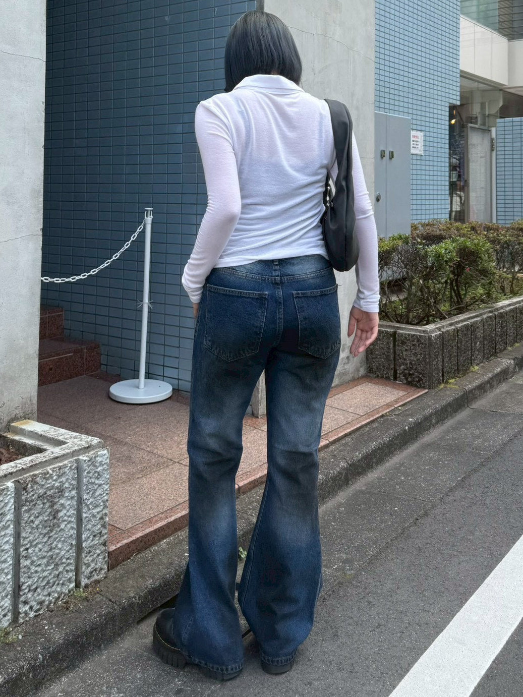 受注制【Chikashitsu +】dirty wash flare denim pants