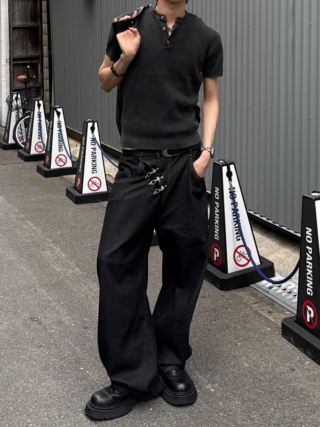 HEP FIVE店WEB限定受注制【Chikashitsu +】long buckle belt
