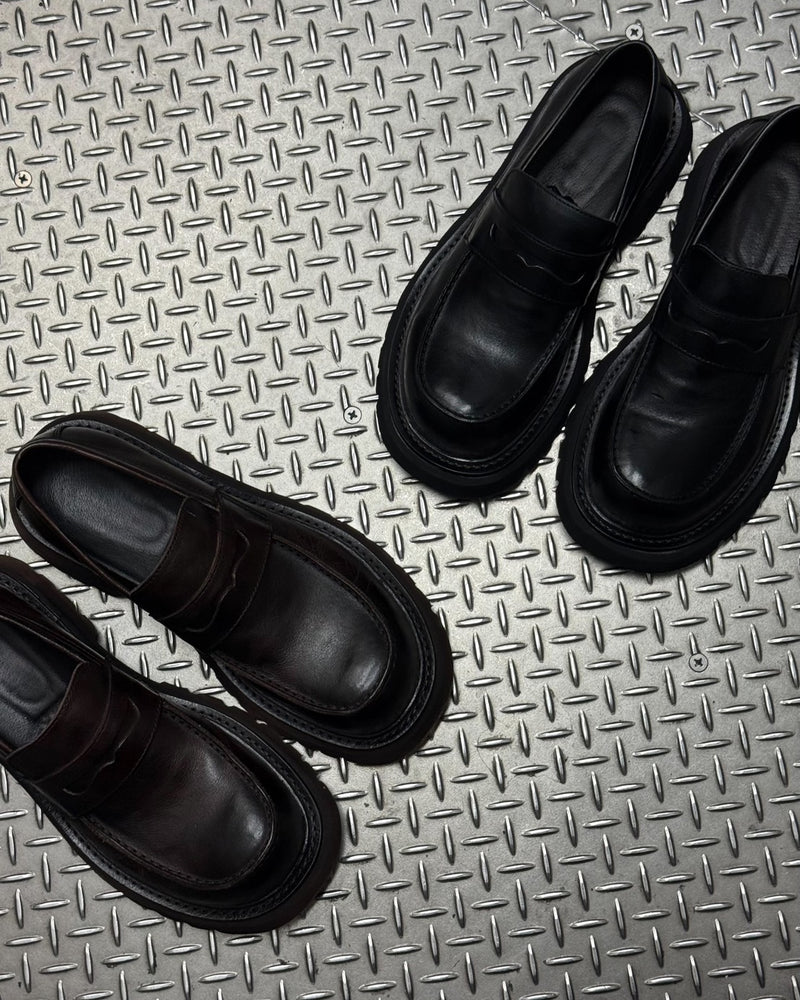 HEP FIVE店WEB限定受注制【Chikashitsu +】volume sole vintage loafer (2color)